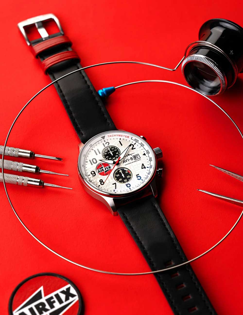 AVI-8 AV-4011-1C vyriškas laikrodis Hawker Hurricane Chronograph 42mm 5ATM