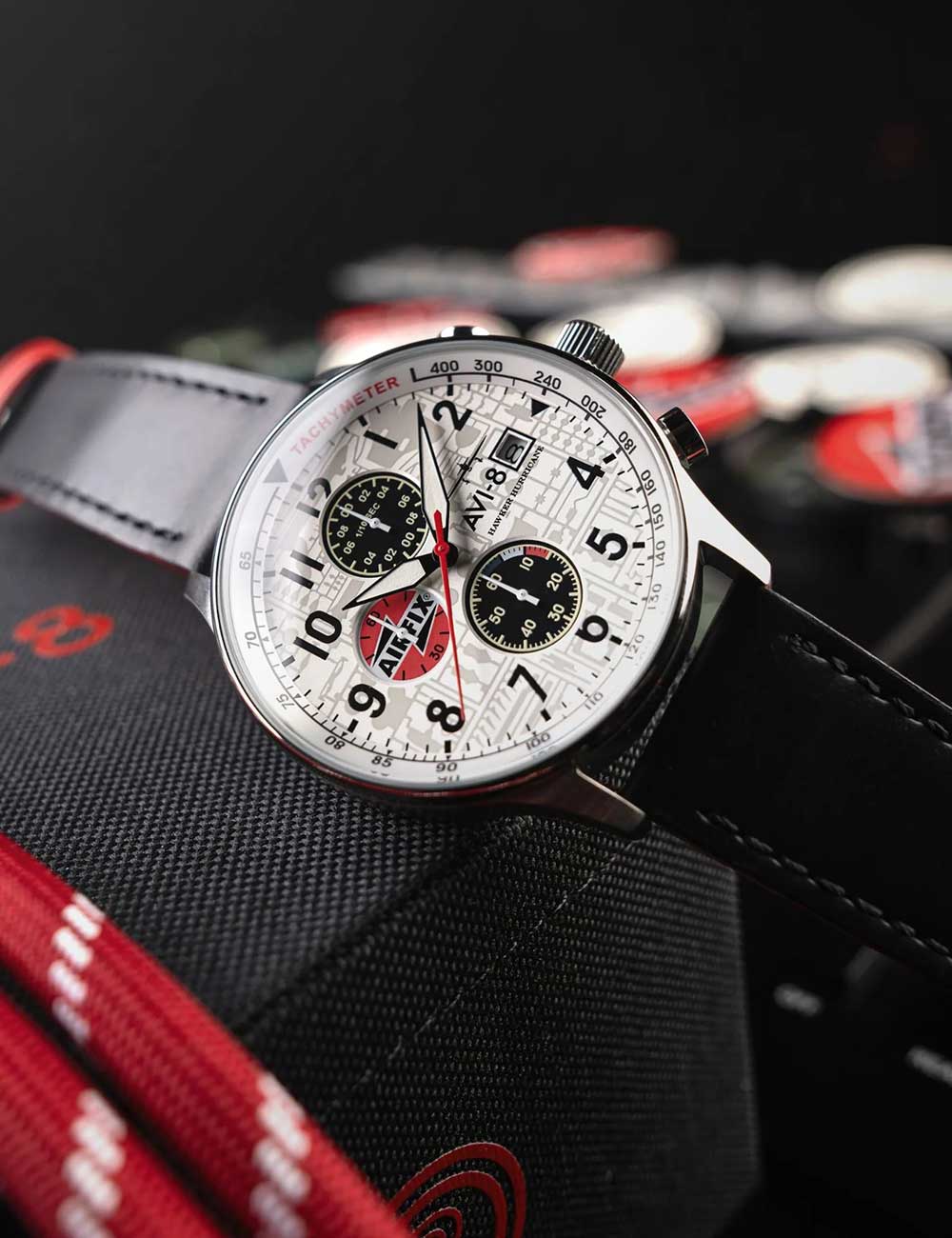AVI-8 AV-4011-1C vyriškas laikrodis Hawker Hurricane Chronograph 42mm 5ATM
