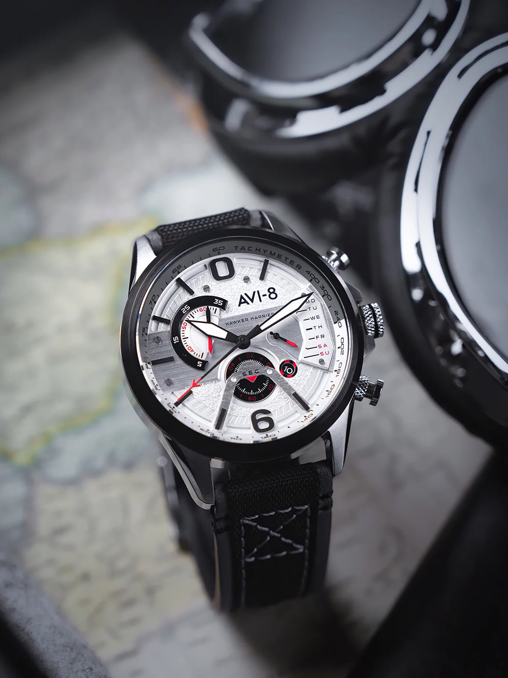 AVI-8 AV-4056-07 vyriškas laikrodis Hawker Harrier Dual Retrograde Chronograph 44mm 5ATM