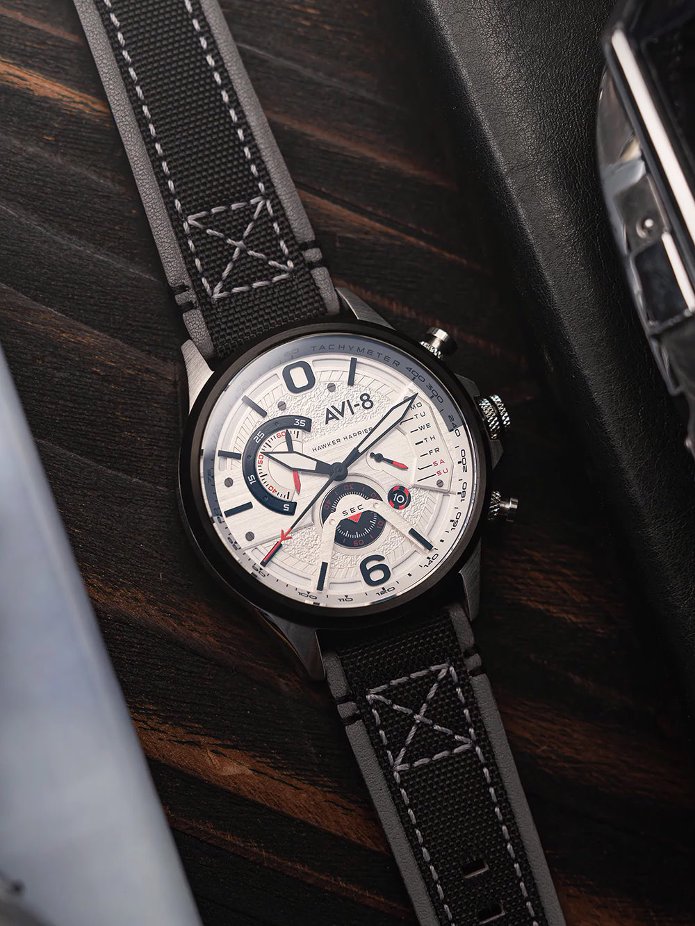 AVI-8 AV-4056-07 vyriškas laikrodis Hawker Harrier Dual Retrograde Chronograph 44mm 5ATM