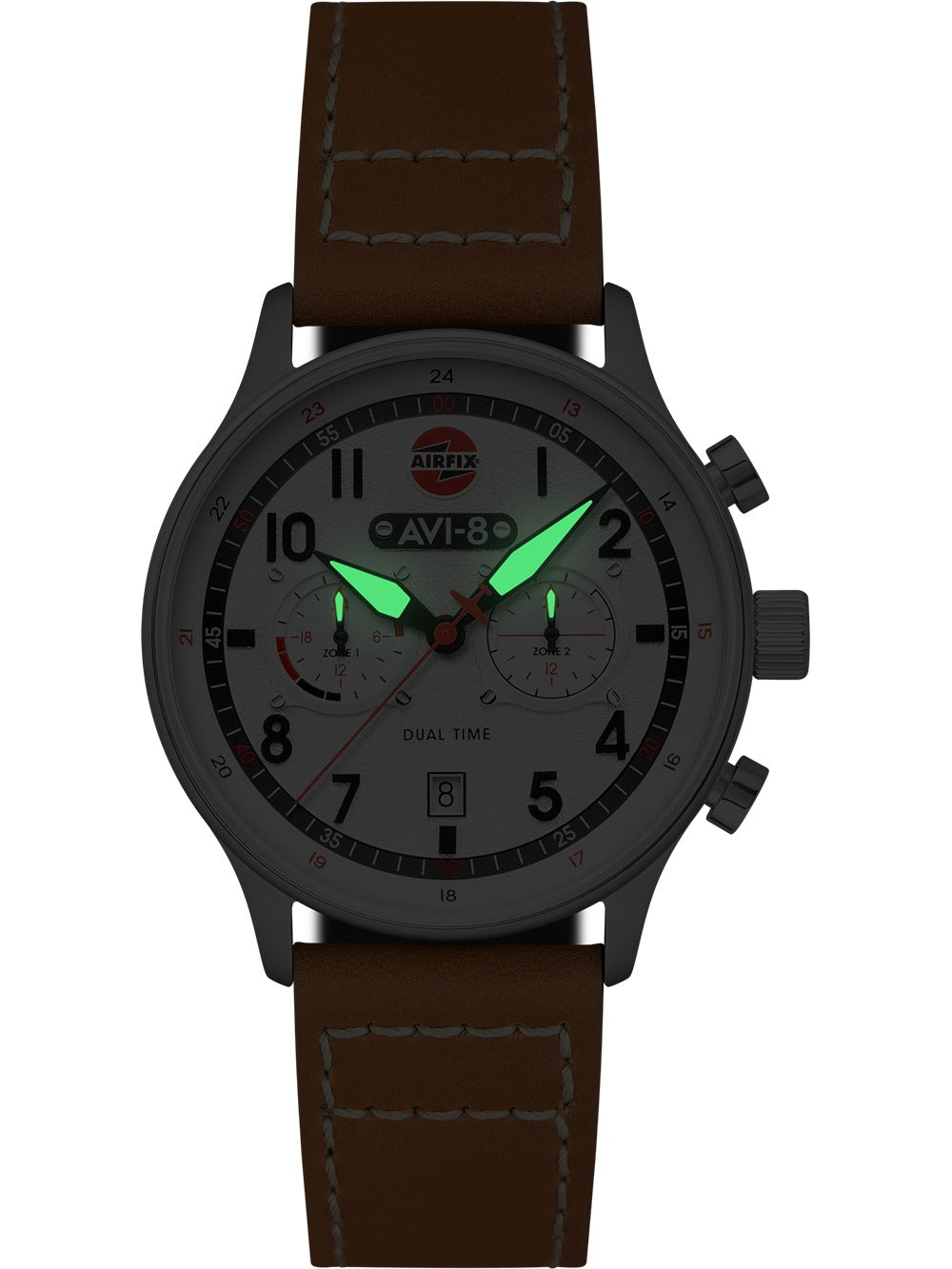 AVI-8 AV-4088-06 vyriškas laikrodis Hawker Hurricane Dual-Time Chronograph 43mm 5ATM