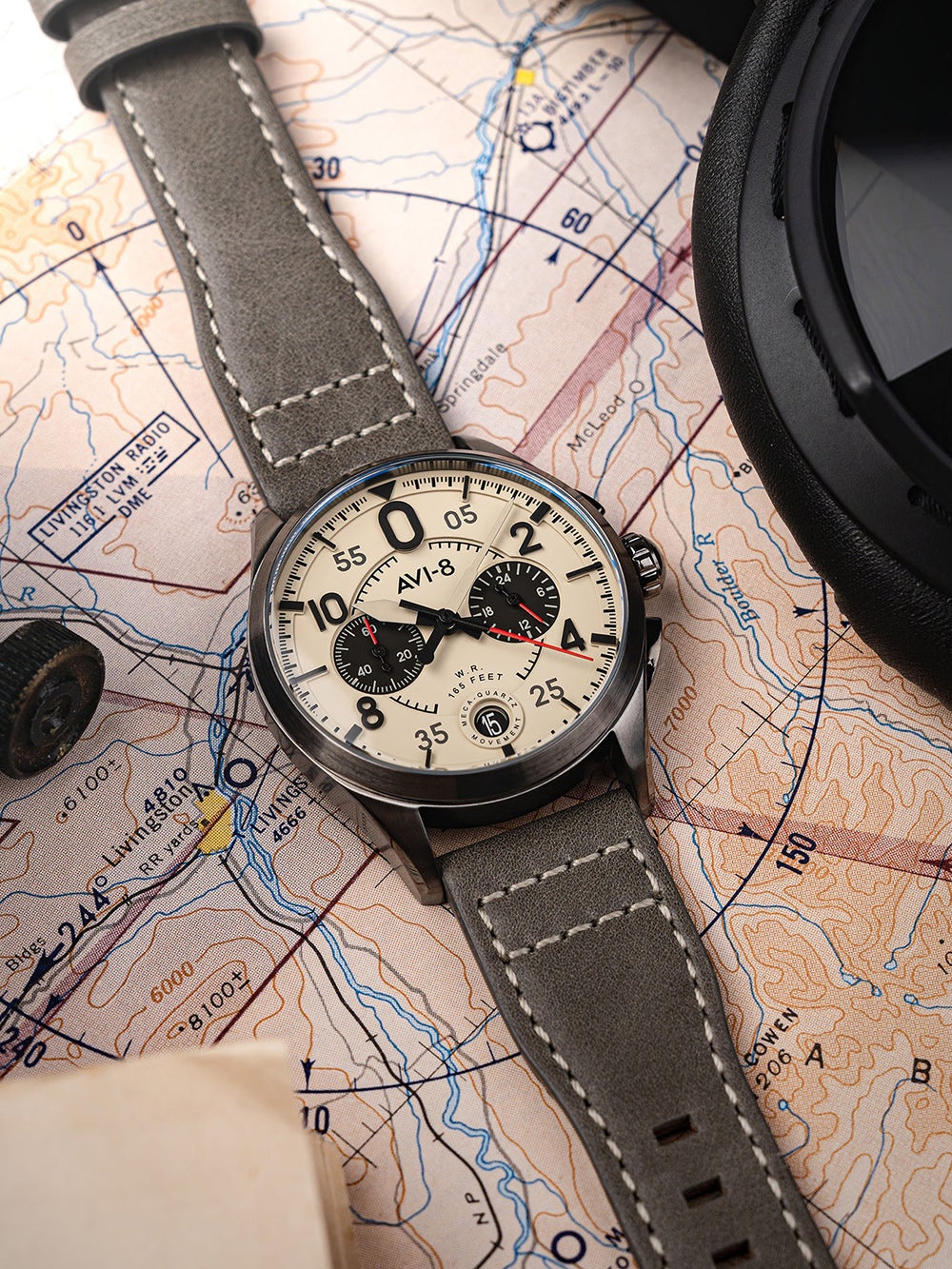 AVI-8 AV-4089-06 vyriškas laikrodis Spitfire Lock Chronograph 42mm 5ATM