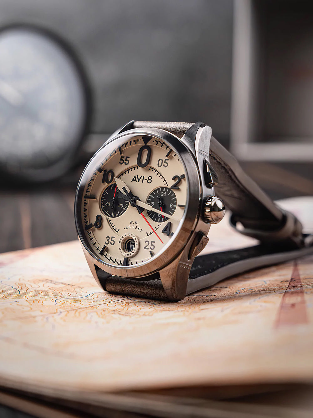 AVI-8 AV-4089-06 vyriškas laikrodis Spitfire Lock Chronograph 42mm 5ATM