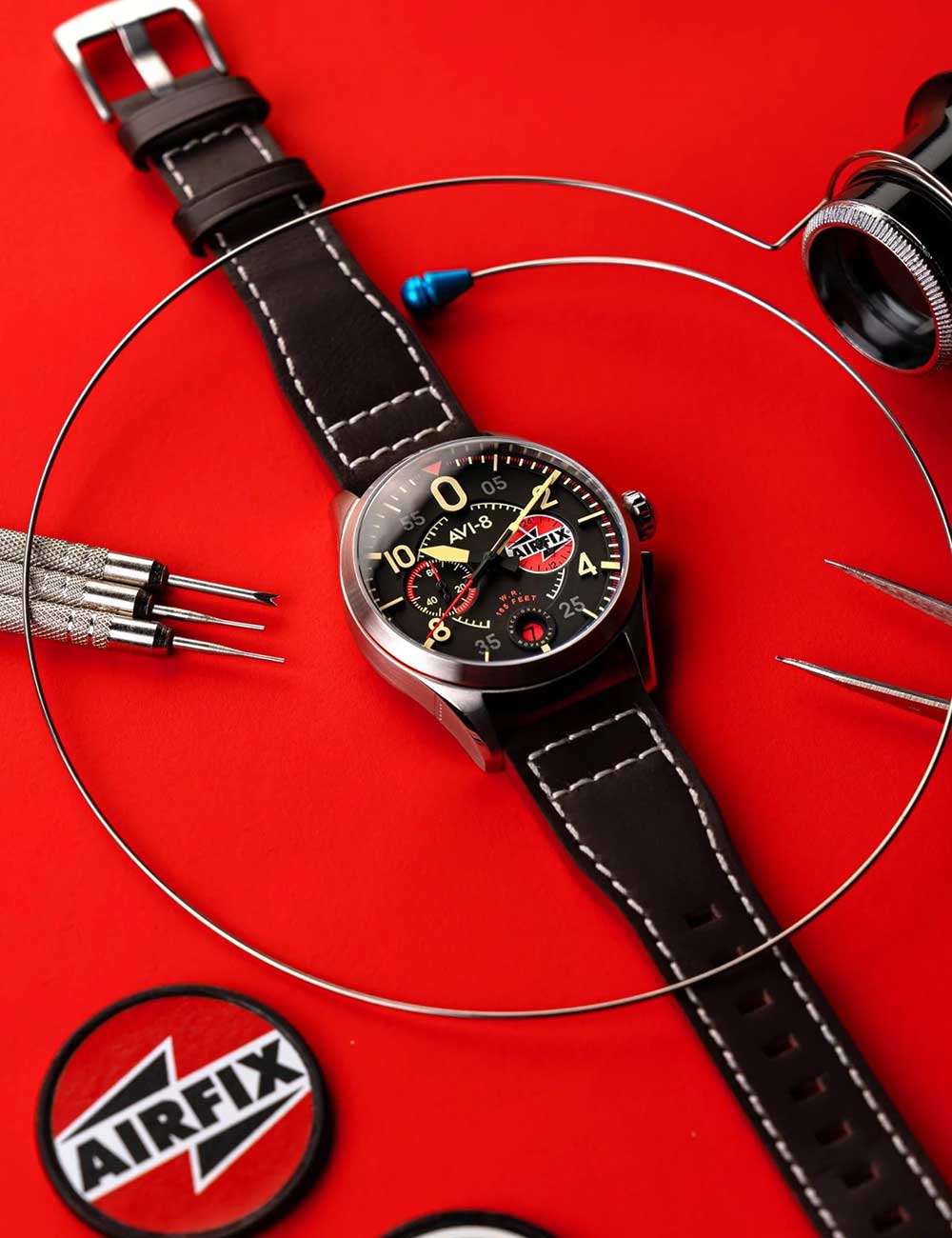 AVI-8 AV-4089-09 vyriškas laikrodis Spitfire Lock Chronograph 42mm 5ATM