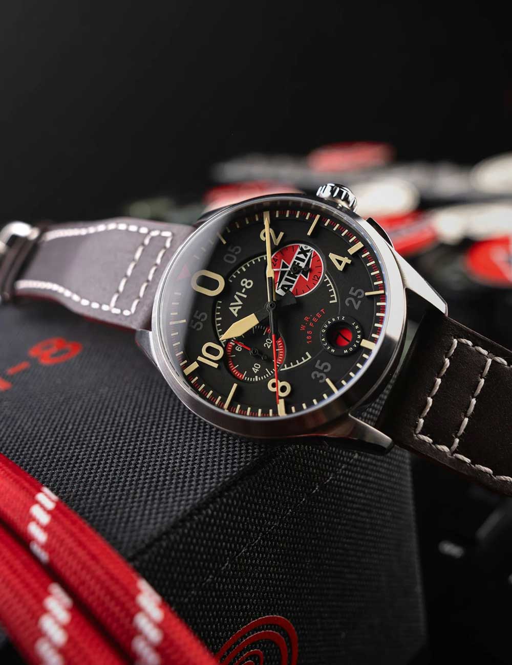 AVI-8 AV-4089-09 vyriškas laikrodis Spitfire Lock Chronograph 42mm 5ATM
