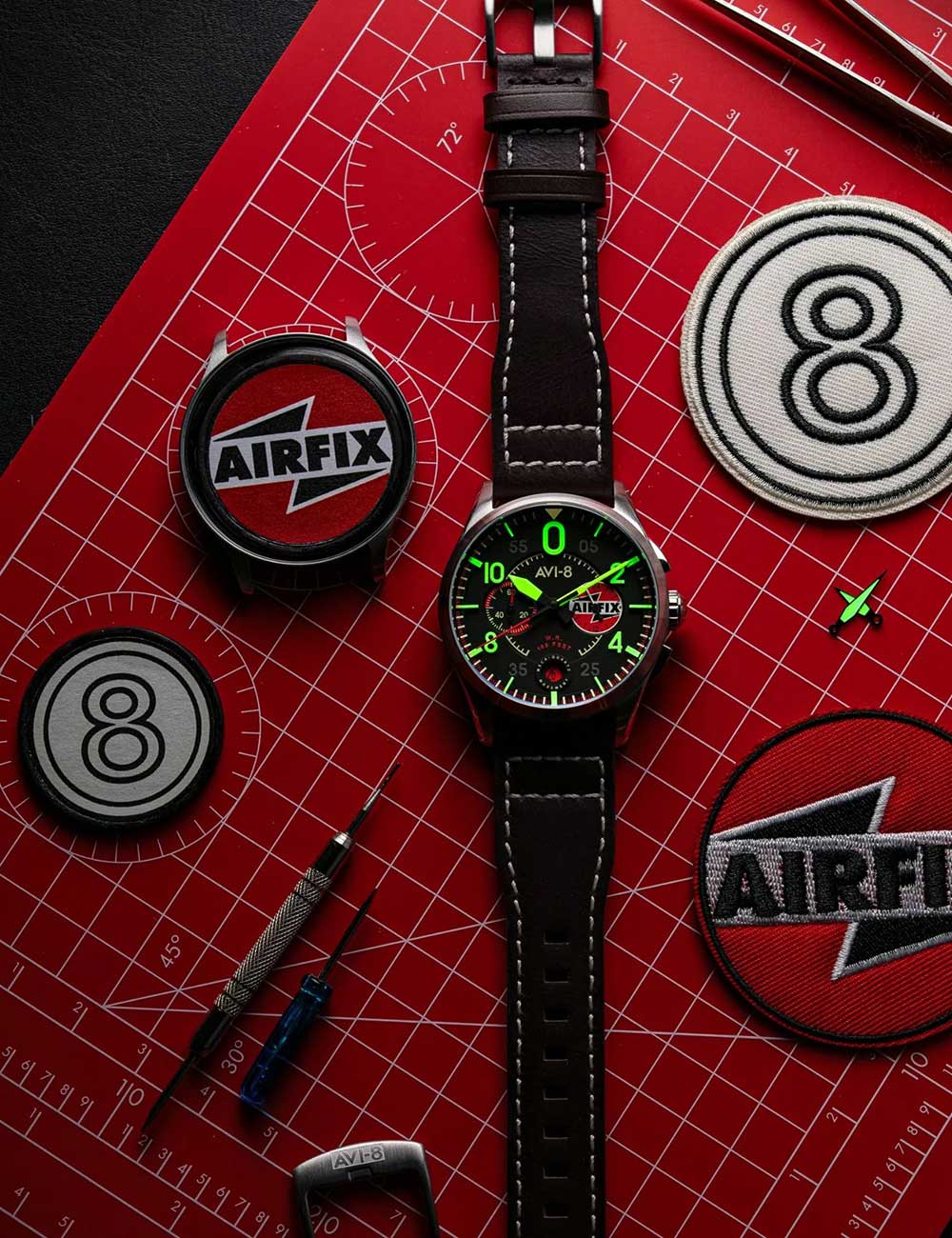 AVI-8 AV-4089-09 vyriškas laikrodis Spitfire Lock Chronograph 42mm 5ATM