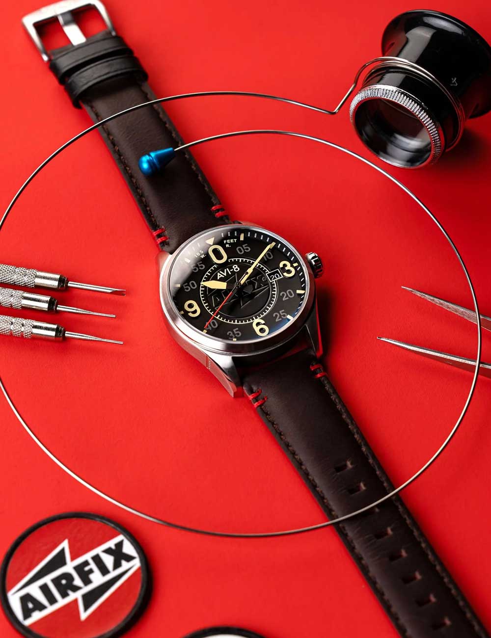 AVI-8 AV-4090-08 vyriškas laikrodis Spitfire Smith Automatic 42mm 5ATM
