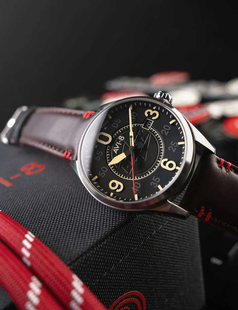 AVI-8 AV-4090-08 vyriškas laikrodis Spitfire Smith Automatic 42mm 5ATM