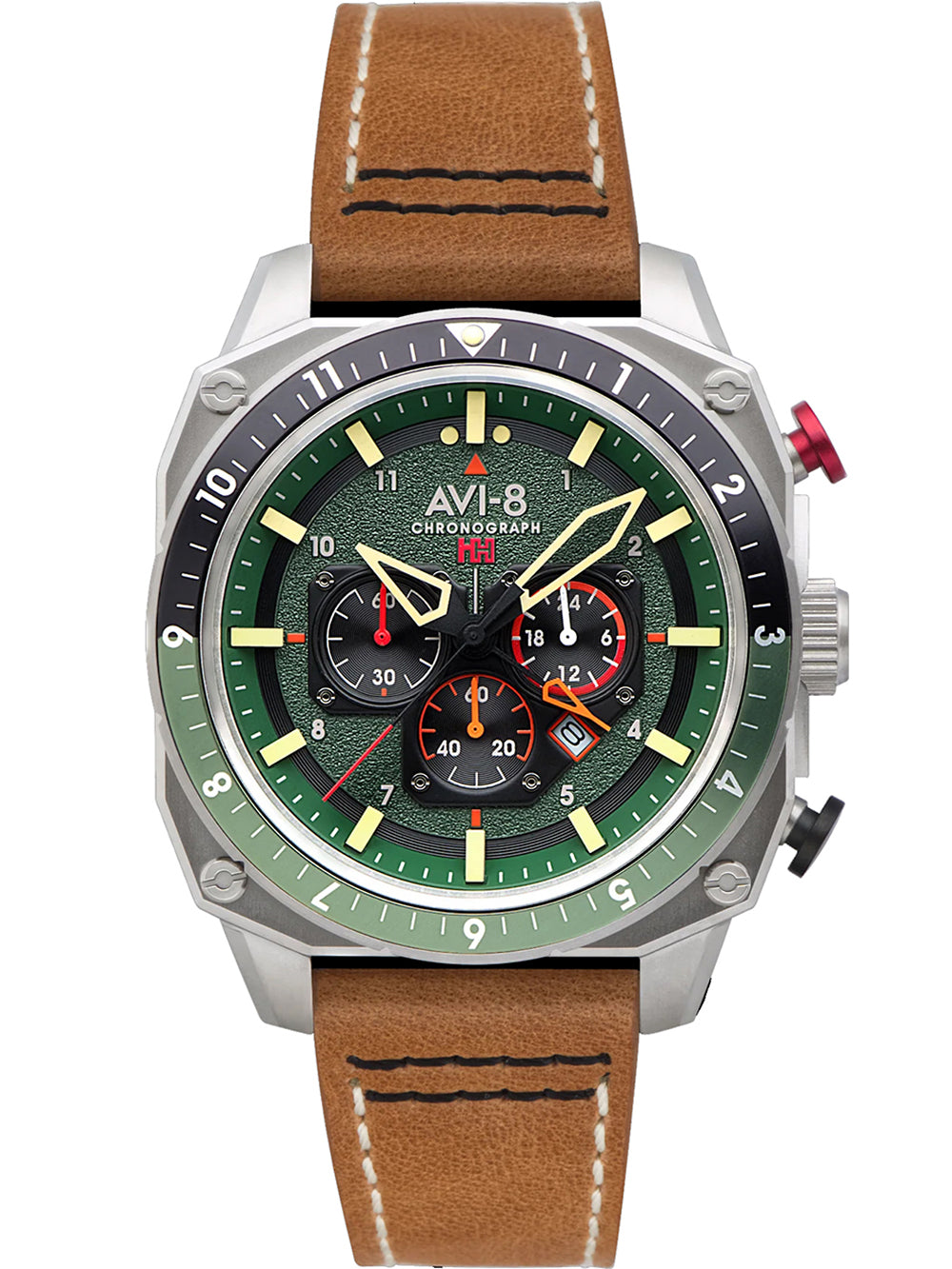 AVI-8 AV-4100-01 vyriškas laikrodis Hawker Hunter Dual Time Chronograph 43mm 5ATM