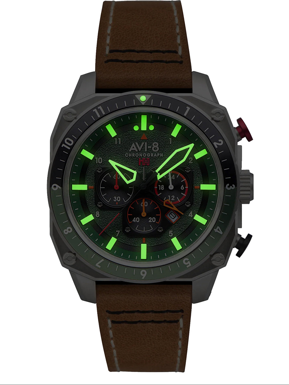 AVI-8 AV-4100-01 vyriškas laikrodis Hawker Hunter Dual Time Chronograph 43mm 5ATM