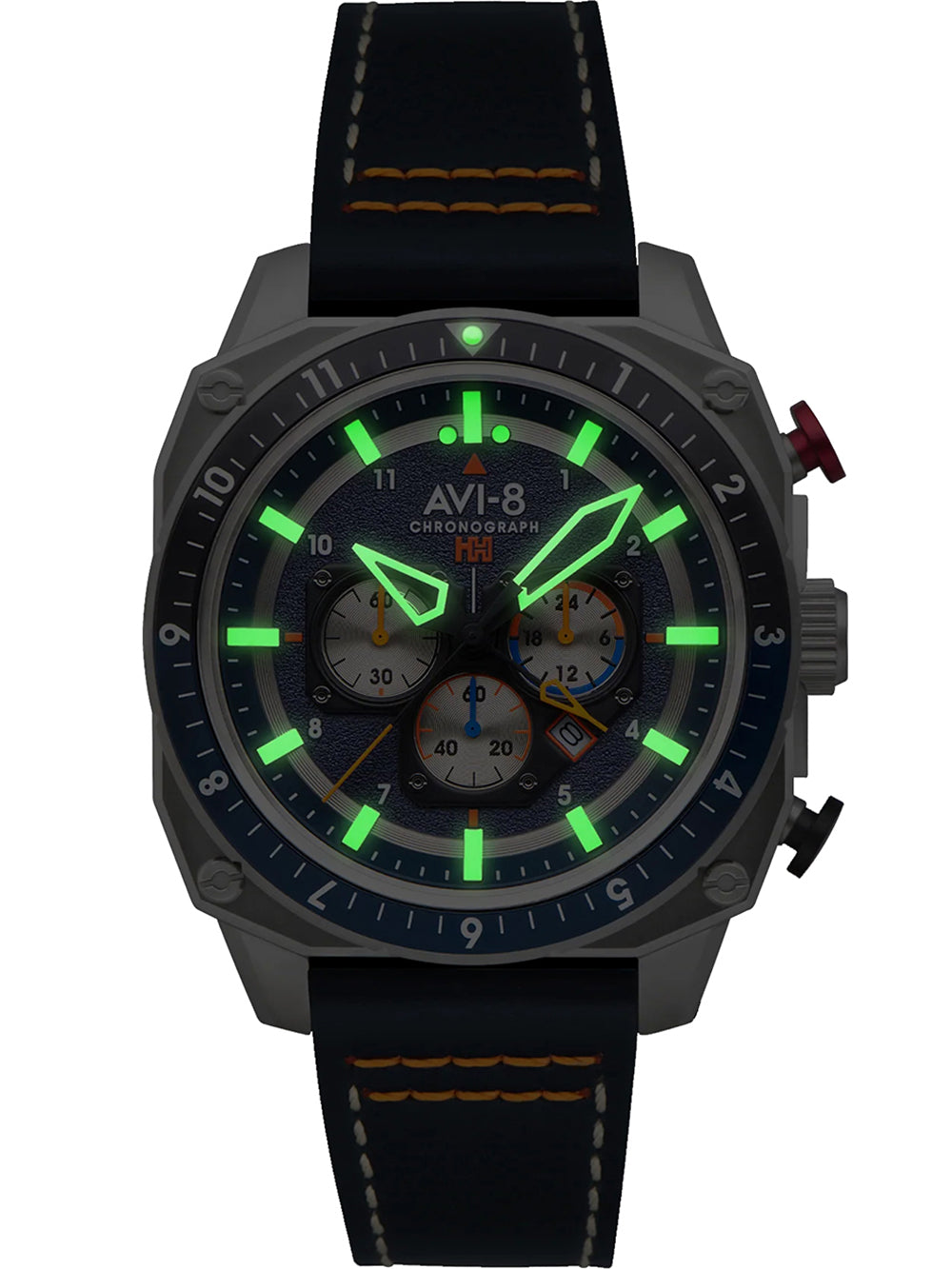 AVI-8 AV-4100-02 vyriškas laikrodis Hawker Hunter Dual Time Chronograph 43mm 5ATM