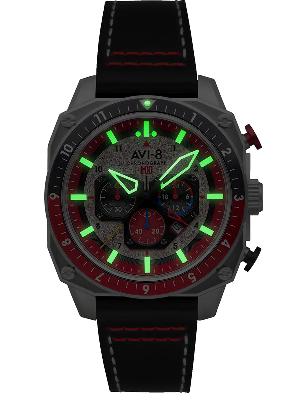 AVI-8 AV-4100-03 vyriškas laikrodis Hawker Hunter Dual Time Chronograph 43mm 5ATM