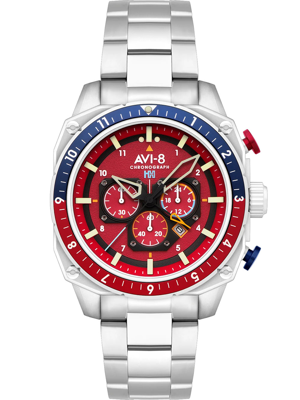 AVI-8 AV-4100-22 vyriškas laikrodis Hawker Hunter Dual Time Chronograph 43mm 5ATM