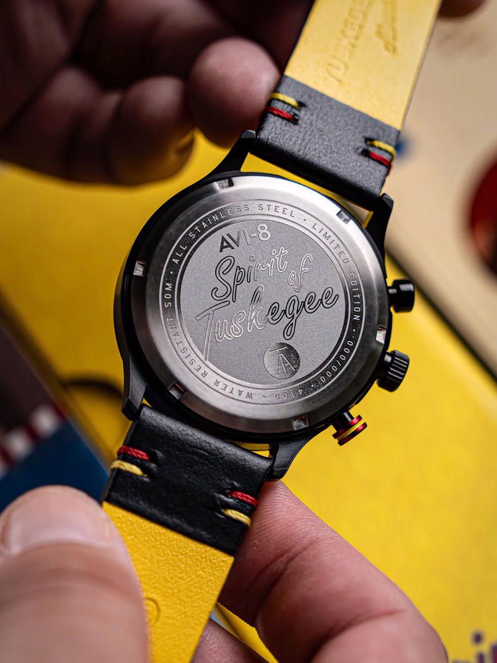 AVI-8 AV-4109-01 vyriškas laikrodis Flyboy Spirit of Tuskegee Limited Chrono 44mm 5ATM