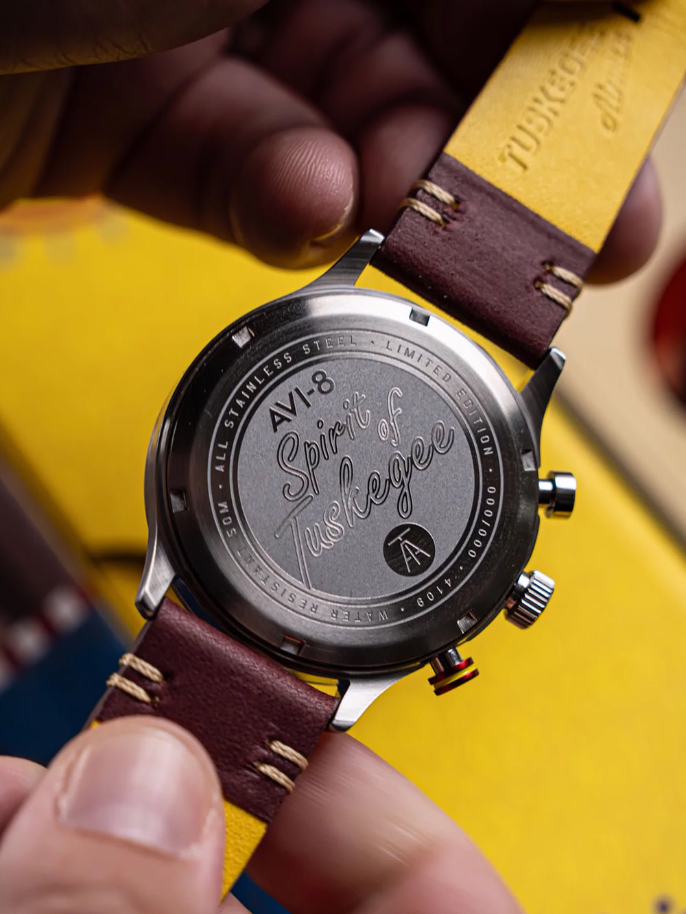 AVI-8 AV-4109-02 vyriškas laikrodis Flyboy Spirit of Tuskegee Limited Chrono 44mm 5ATM