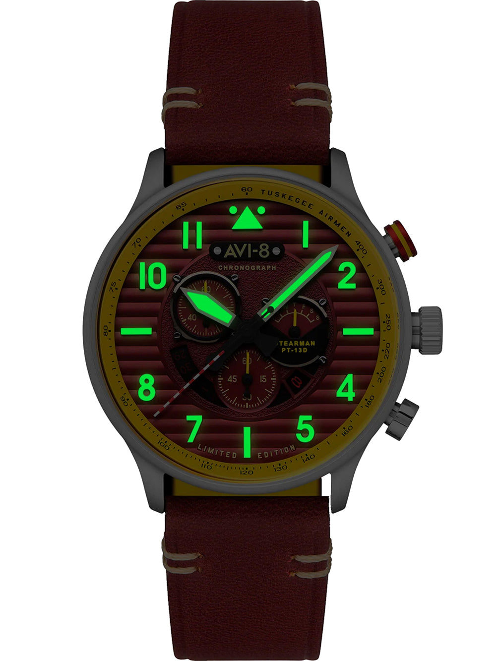 AVI-8 AV-4109-02 vyriškas laikrodis Flyboy Spirit of Tuskegee Limited Chrono 44mm 5ATM