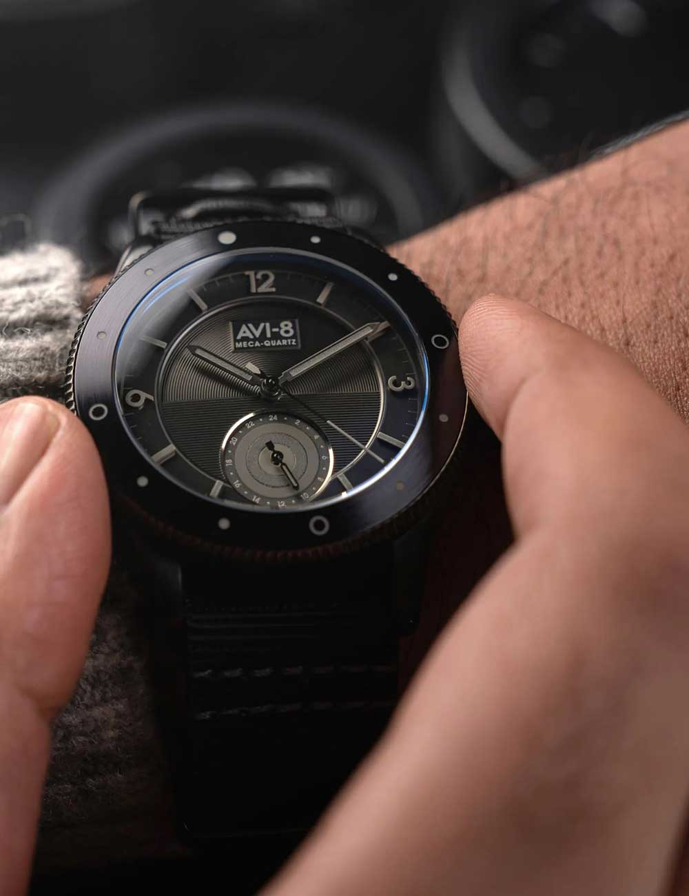AVI-8 AV-4112-05 vyriškas laikrodis Flyboy Airmaster 40mm 5ATM