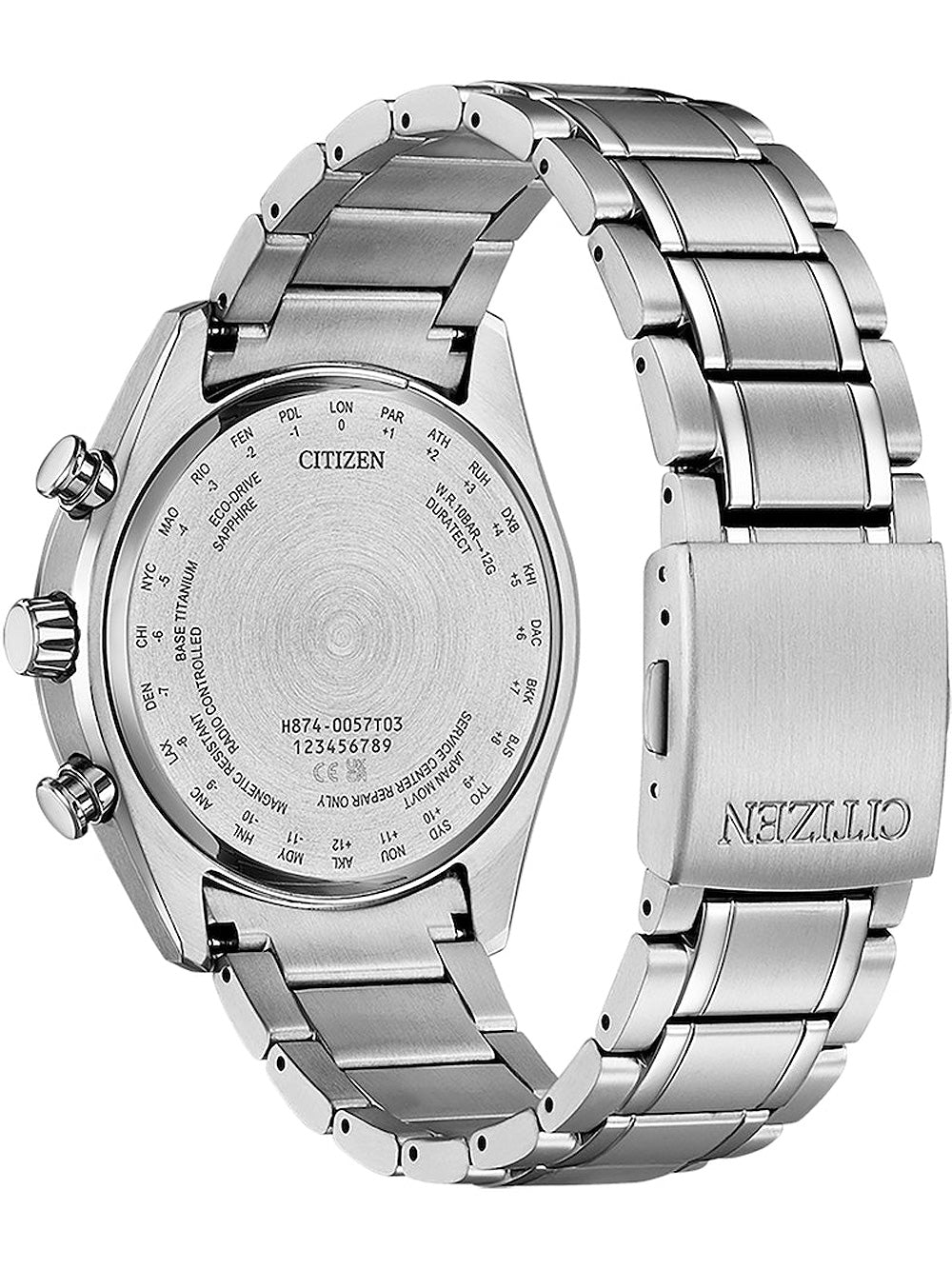 Citizen BY1010-81H Eco-Drive Moon Phase Titanium Radio Contr. vyriškas laikrodis