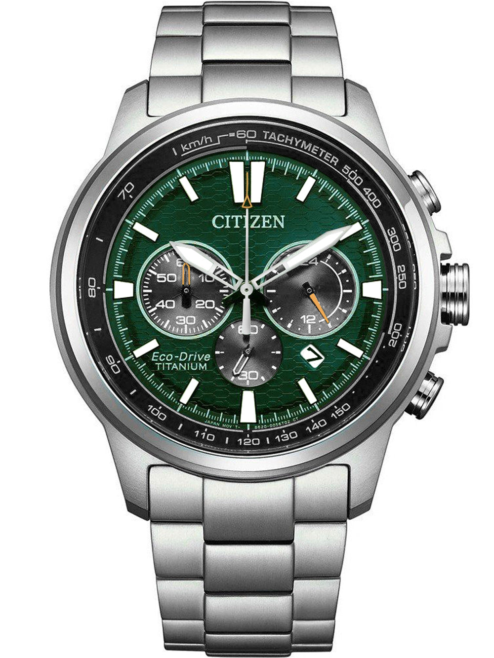 Citizen CA4570-88X Eco-Drive Titanium Chronograph vyriškas laikrodis 44mm 10ATM