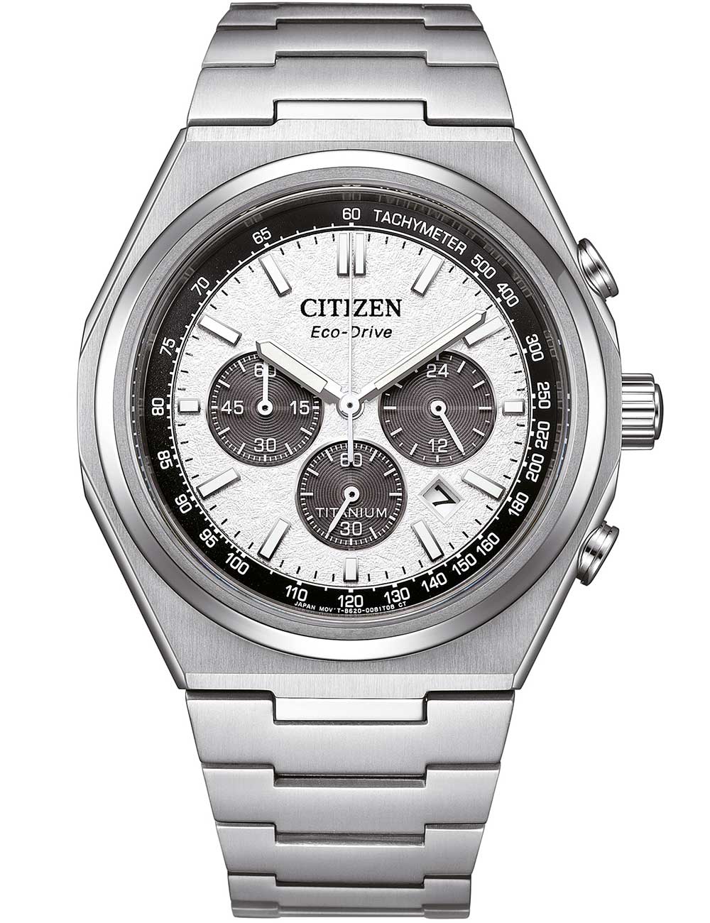 Citizen CA4610-85A vyriškas laikrodis Eco-Drive Super Titanium Chronograph 43mm 10ATM