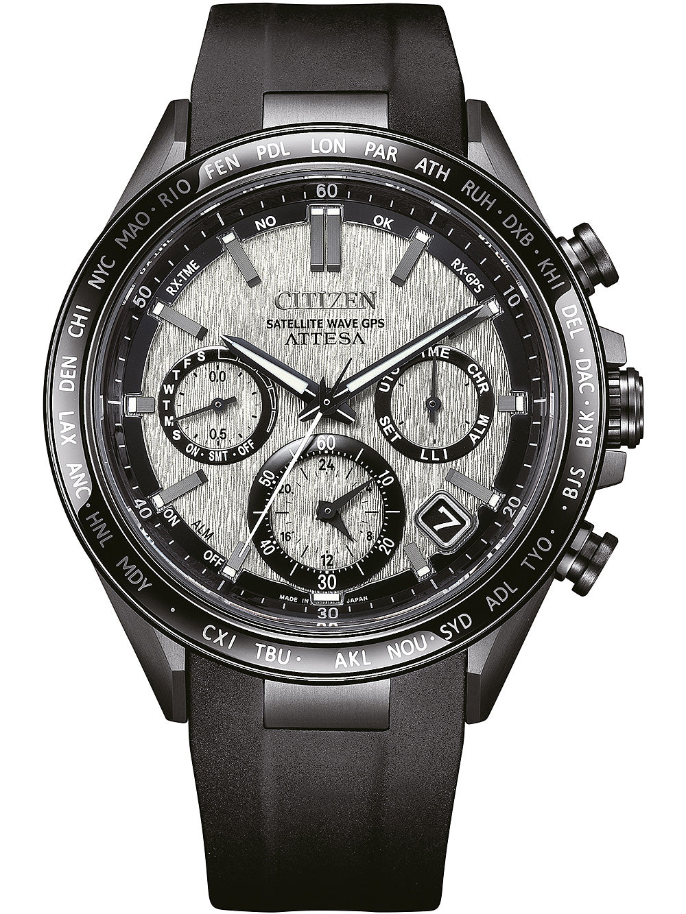 Citizen CC4055-14H Attesa Eco-Drive Satellite Wave GPS Chronograph vyriškas laikrodis 44mm 10ATM