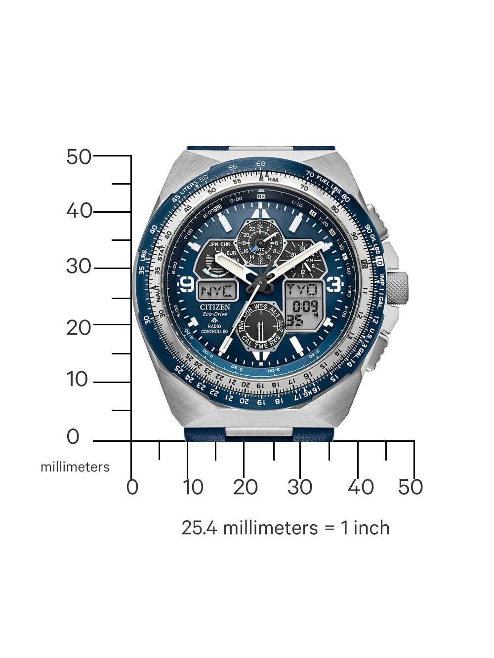 Citizen JY8148-08L Promaster Skyhawk Radio Controlled Eco-Drive vyriškas laikrodis 45mm 20ATM