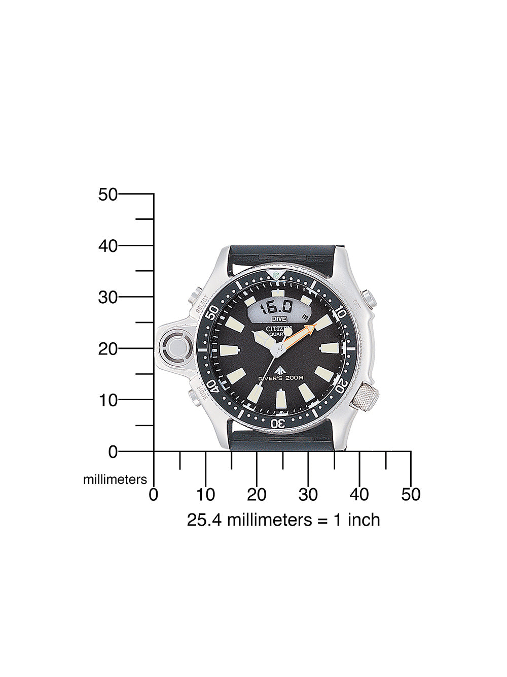 Citizen JP2000-08E Promaster-Marine Diver laikrodis with depth gauge 20 ATM