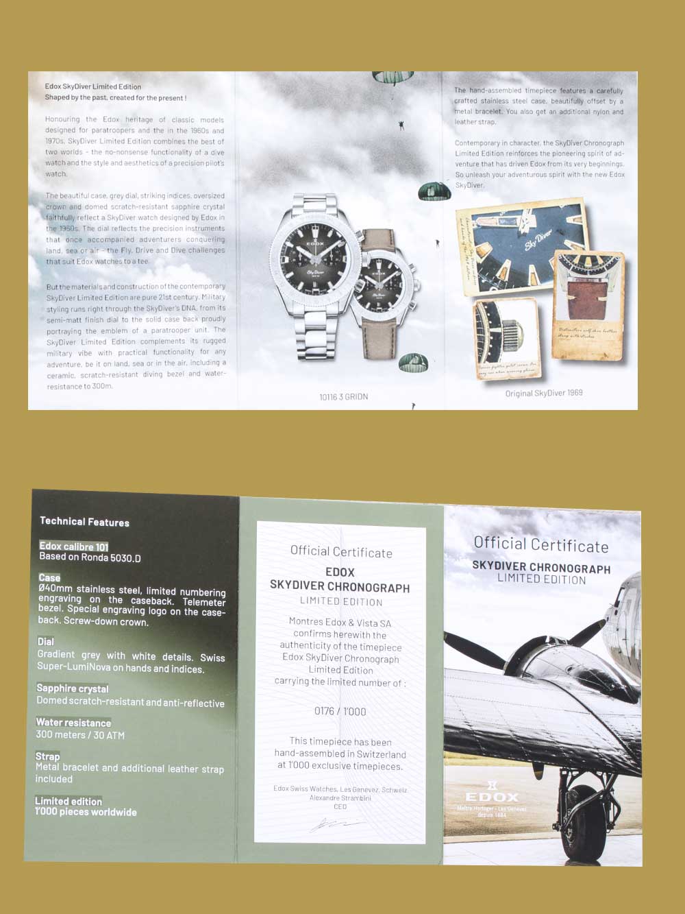 Edox 10116-3-VIDN Skydiver Limited Edition