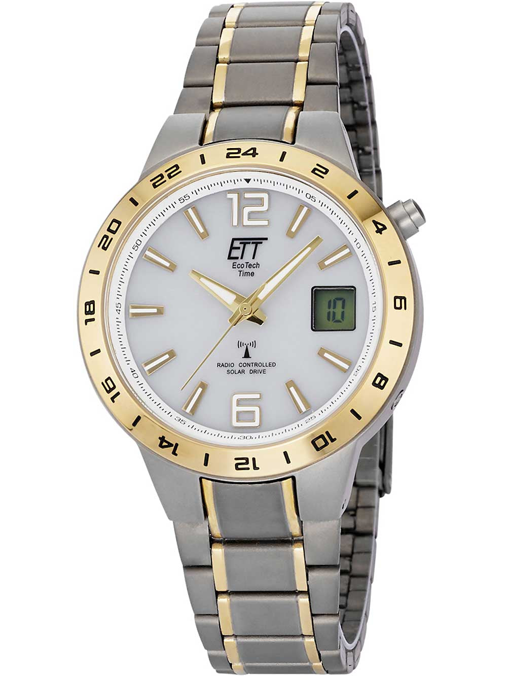 ETT EGT-11410-40M vyriškas laikrodis solar titanium radio controlled laikrodis 40mm 5ATM