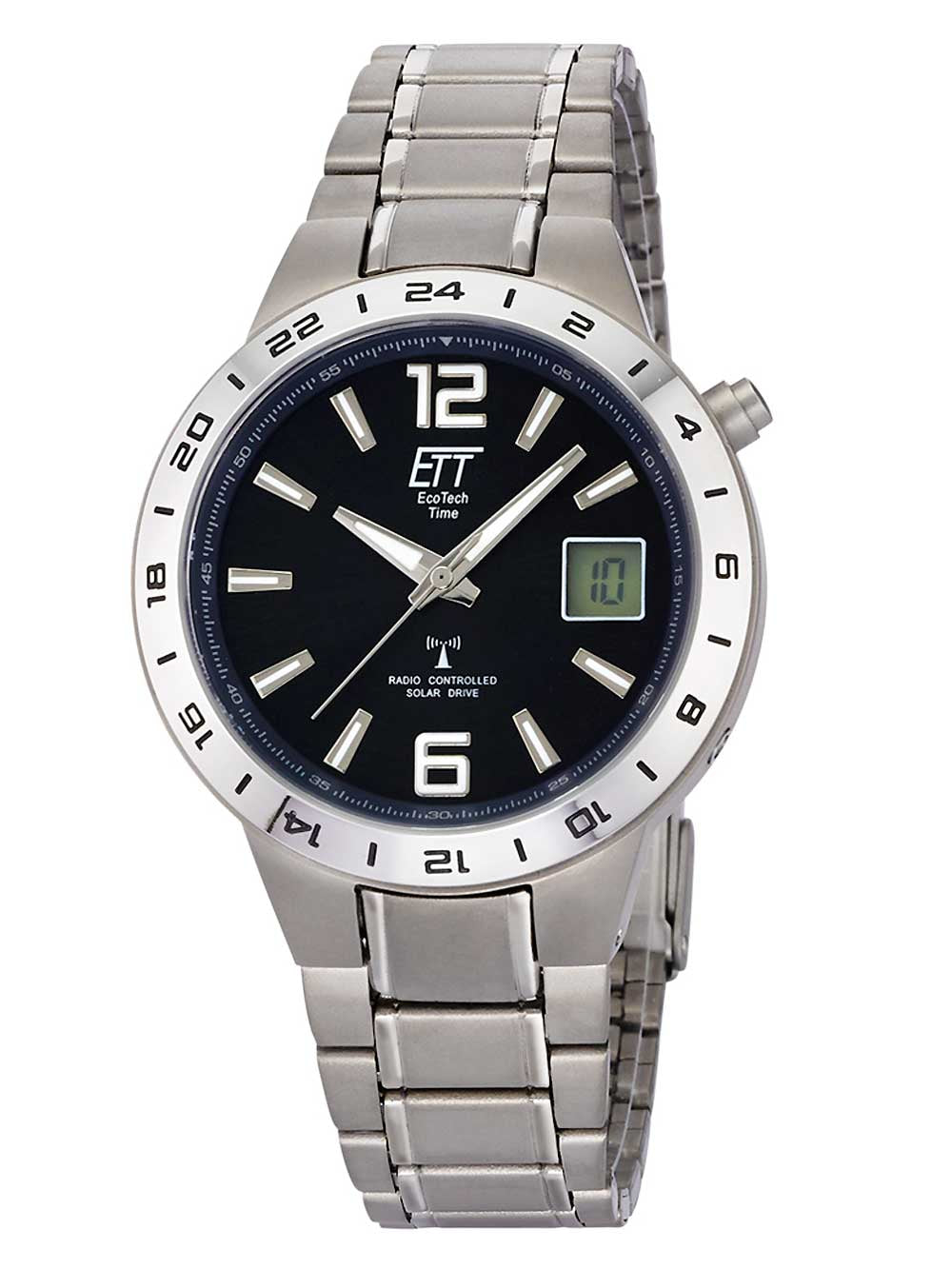 ETT EGT-11411-41M vyriškas laikrodis solar titanium radio controlled laikrodis 40mm 5ATM