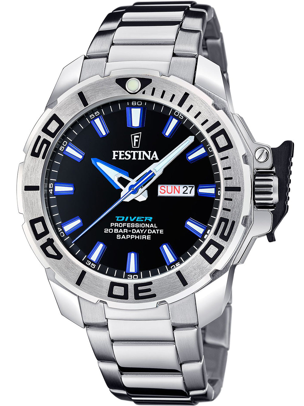 Festina F20665/3 Diver vyriškas laikrodis Diving laikrodis 46mm 20ATM