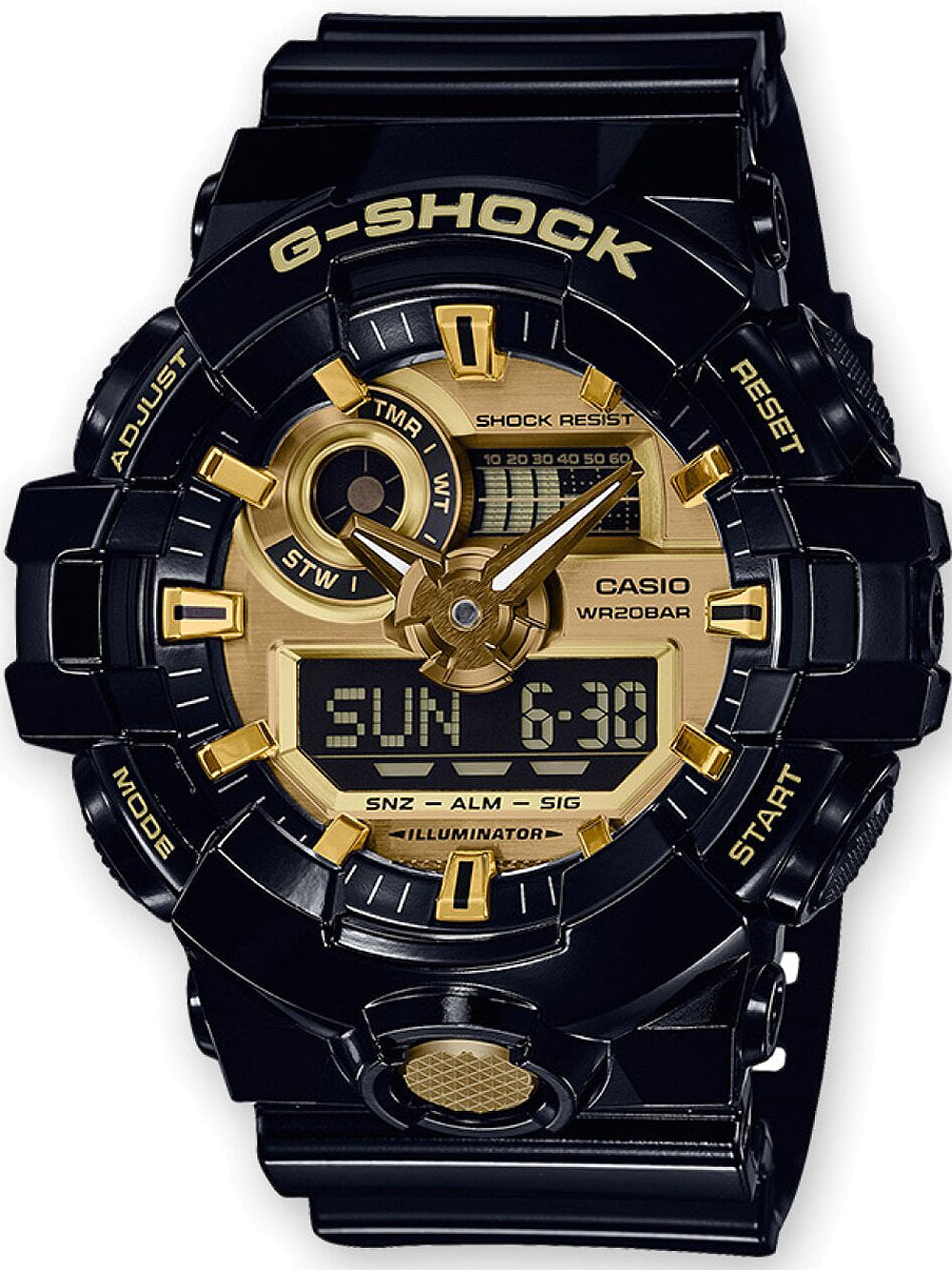 Casio GA-710GB-1AER G-Shock vyriškas laikrodis 53mm 20ATM