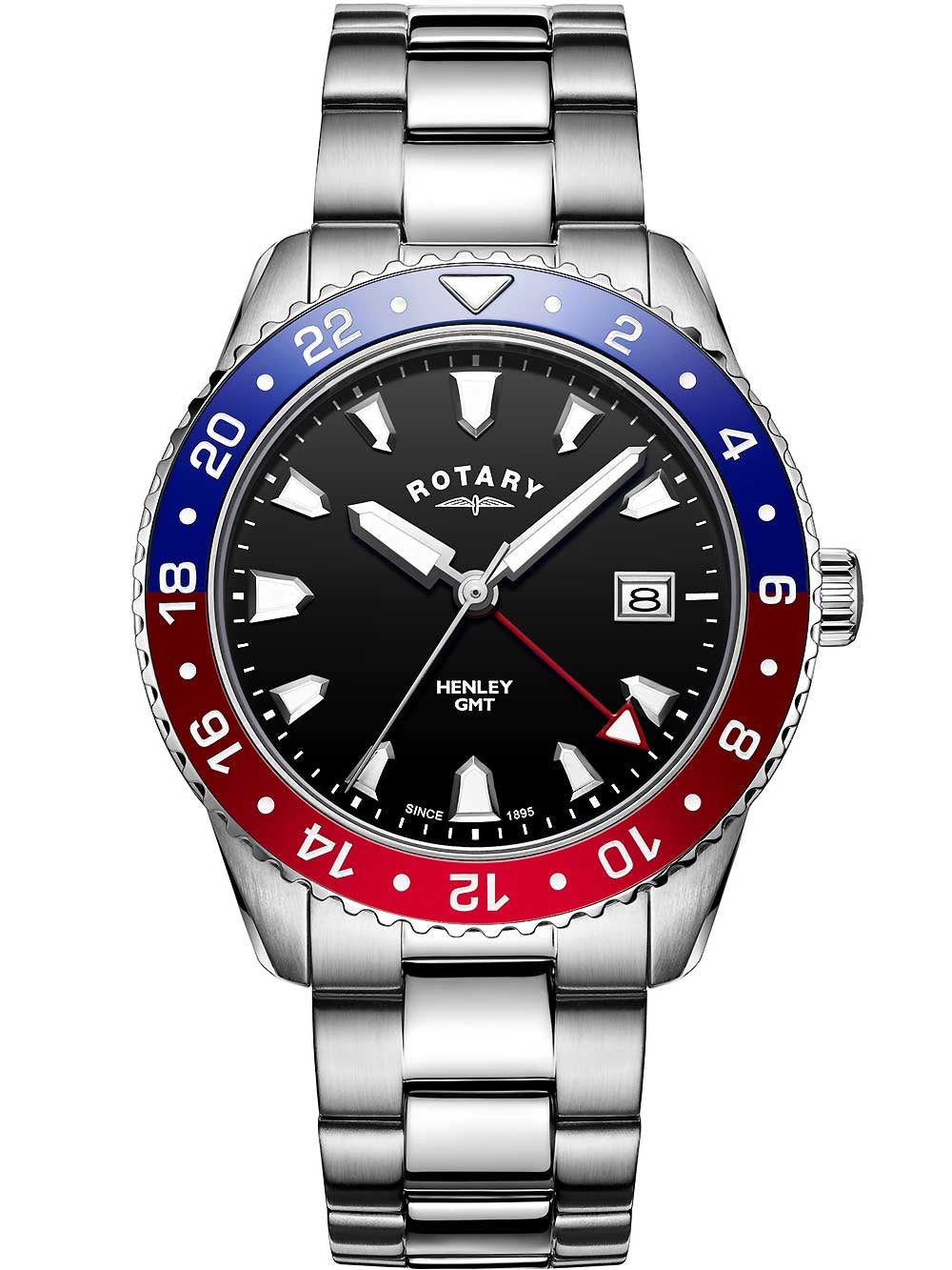 Rotary GB05108/30 Henley vyriškas laikrodis GMT 42mm 10ATM