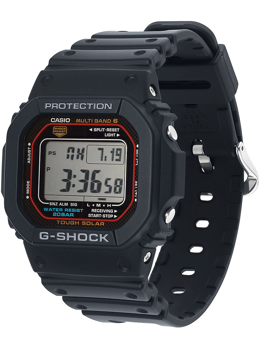 Casio GW-M5610U-1ER G-Shock solar radio controlled vyriškas laikrodis 43mm 20ATM