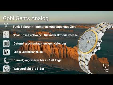 ETT EGS-11247-22M Solar Drive Radio Controlled Gobi vyriškas laikrodis 40mm 10ATM