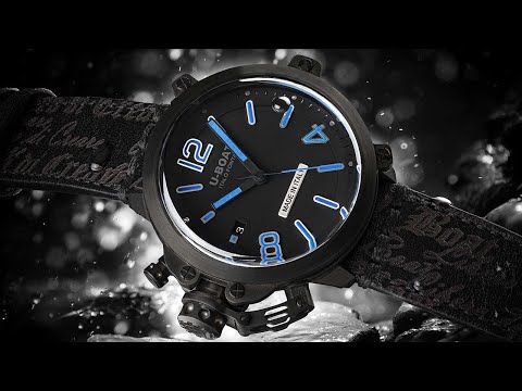 U-Boat 8808 vyriškas laikrodis Capsule PVD BK BL 45mm