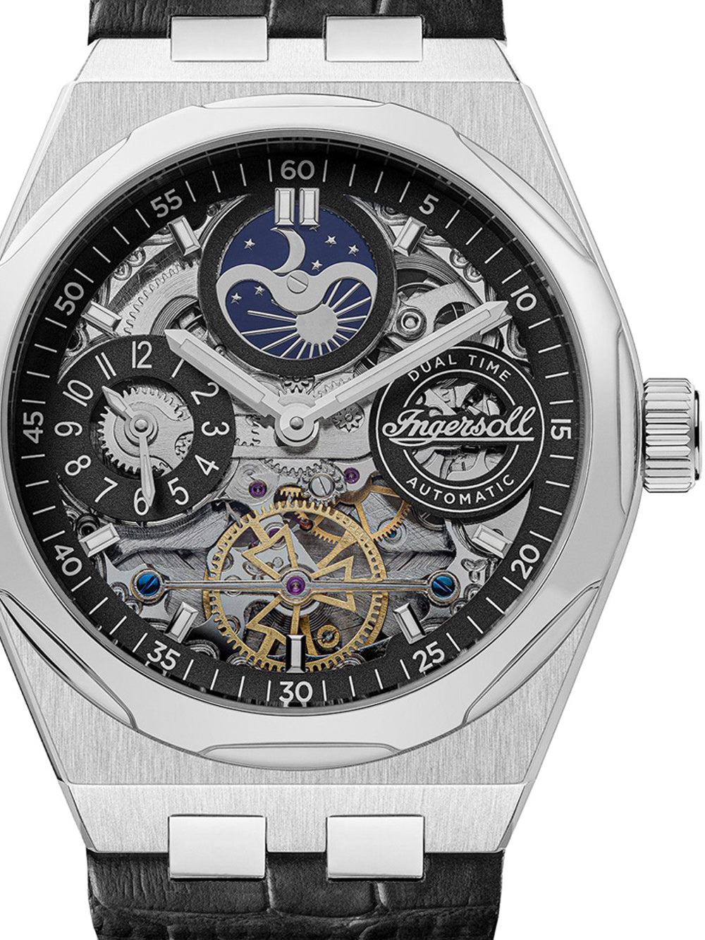 Ingersoll I12903 The Broadway Dual Time Automatic vyriškas laikrodis 43mm 5ATM
