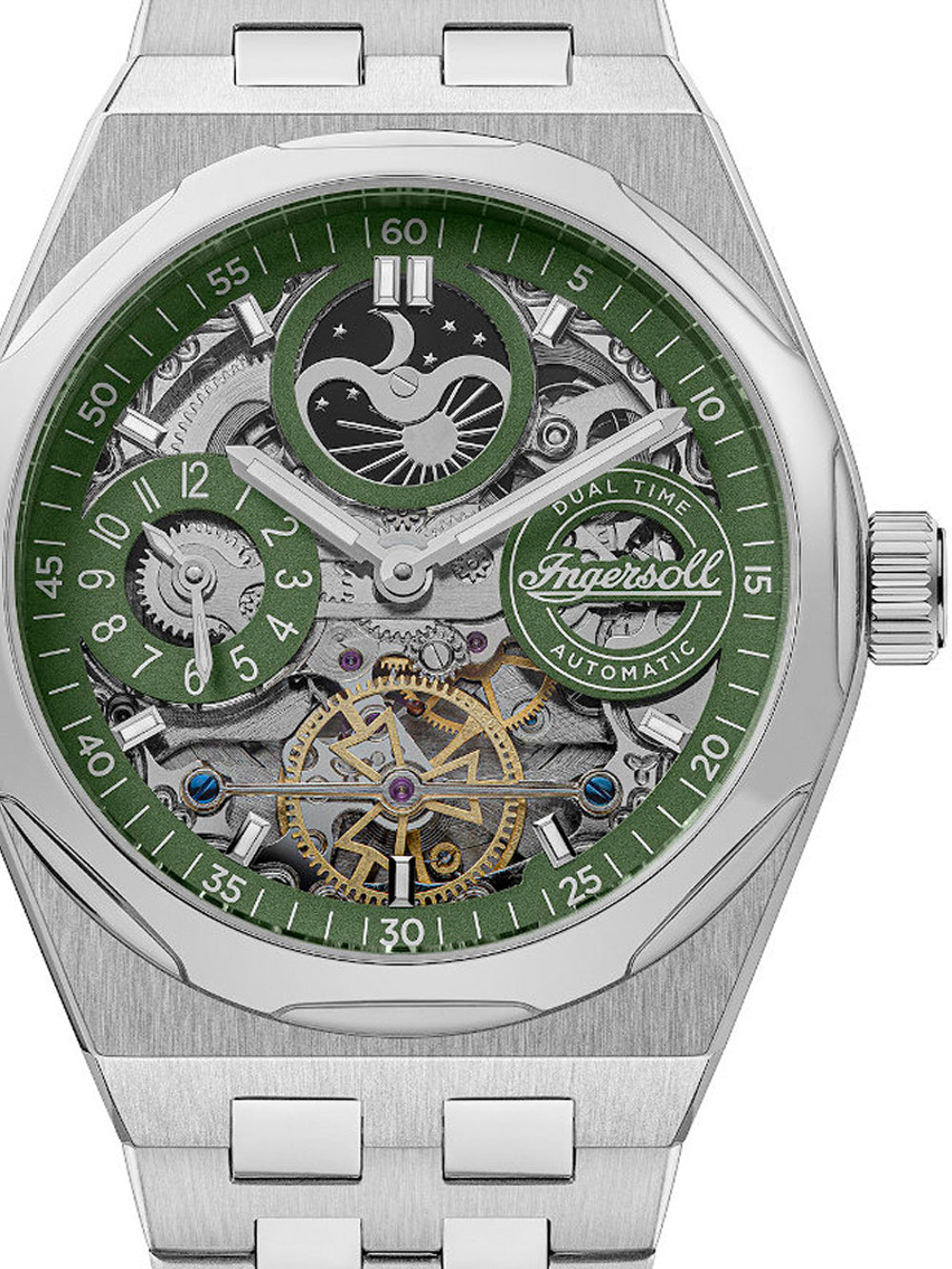 Ingersoll I12905 The Broadway Dual Time Automatic vyriškas laikrodis 43mm 5ATM