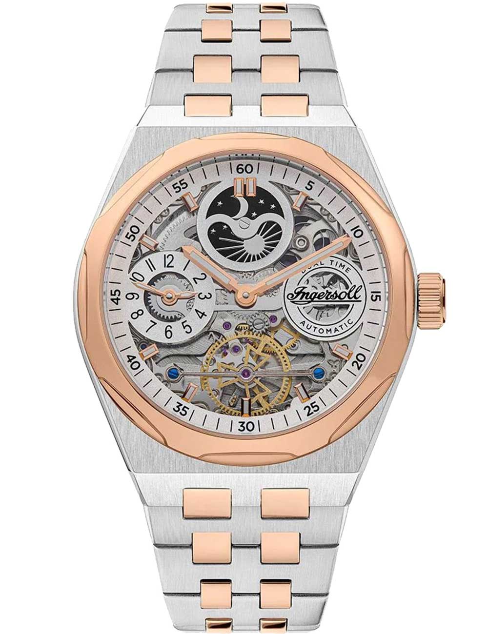 Ingersoll I12906 The Broadway Dual Time Automatic vyriškas laikrodis 43mm 5ATM