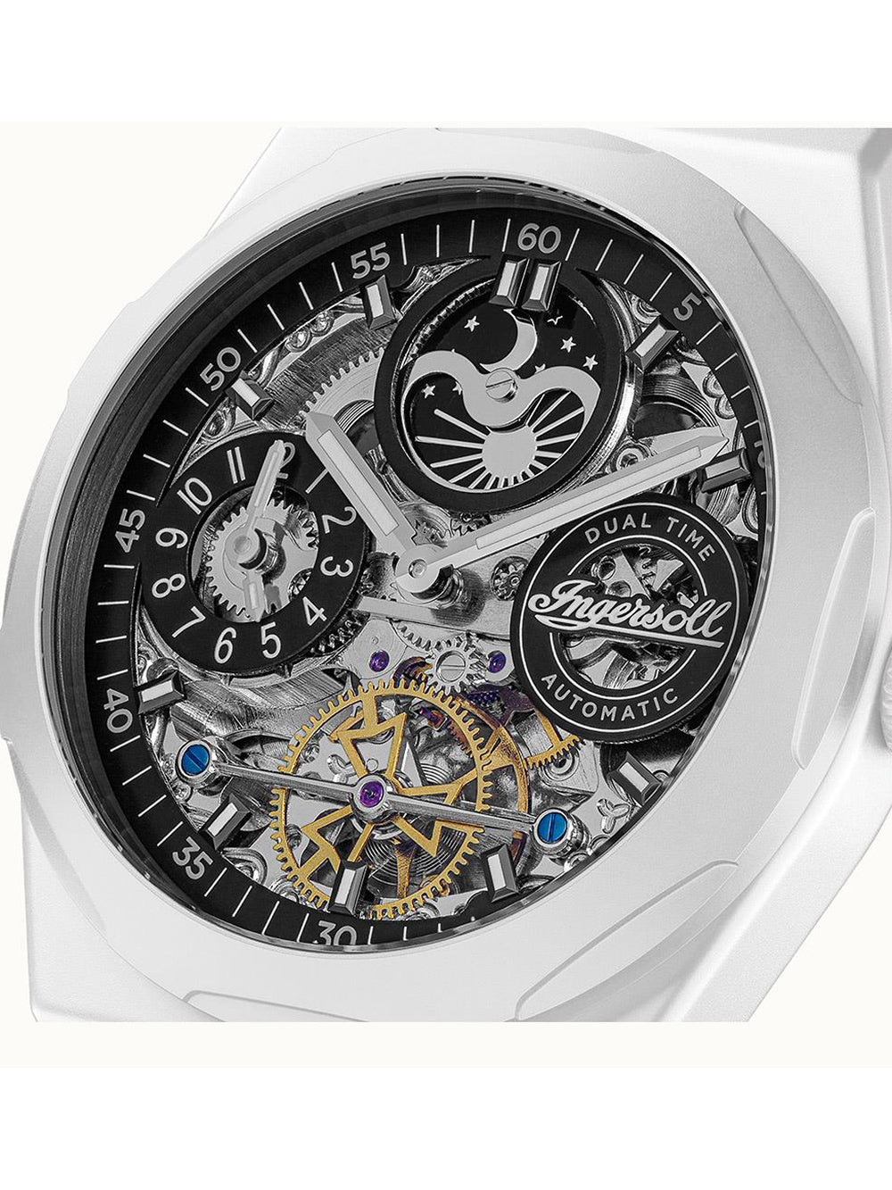 Ingersoll I15101 The Broadway Ceramic Dual Time Automatic vyriškas laikrodis 43mm 5ATM