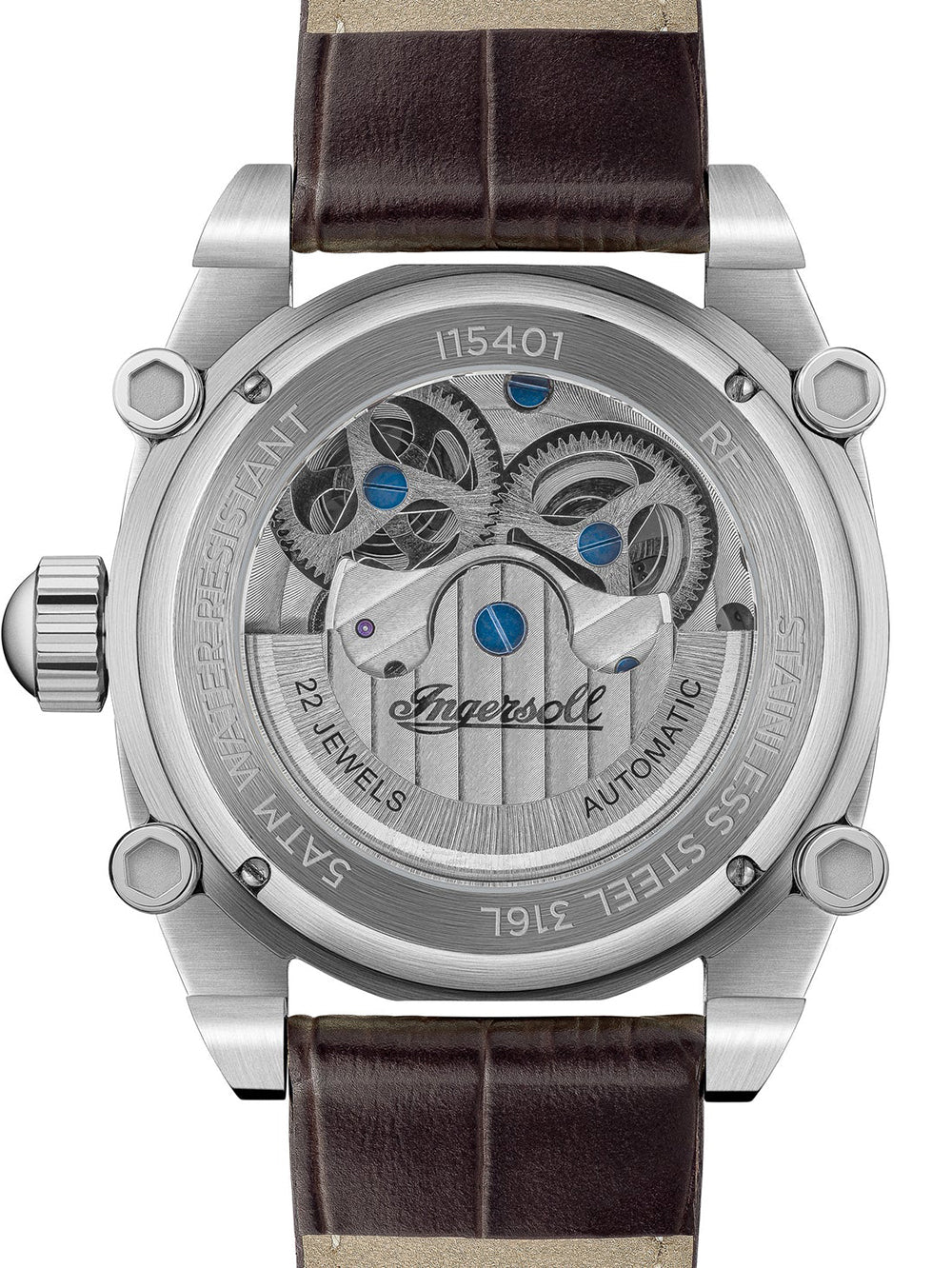 Ingersoll I15401 vyriškas laikrodis Varsity Dual Time Automatic 45mm 5ATM