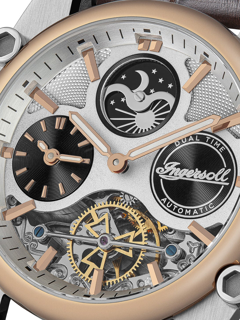 Ingersoll I15401 vyriškas laikrodis Varsity Dual Time Automatic 45mm 5ATM