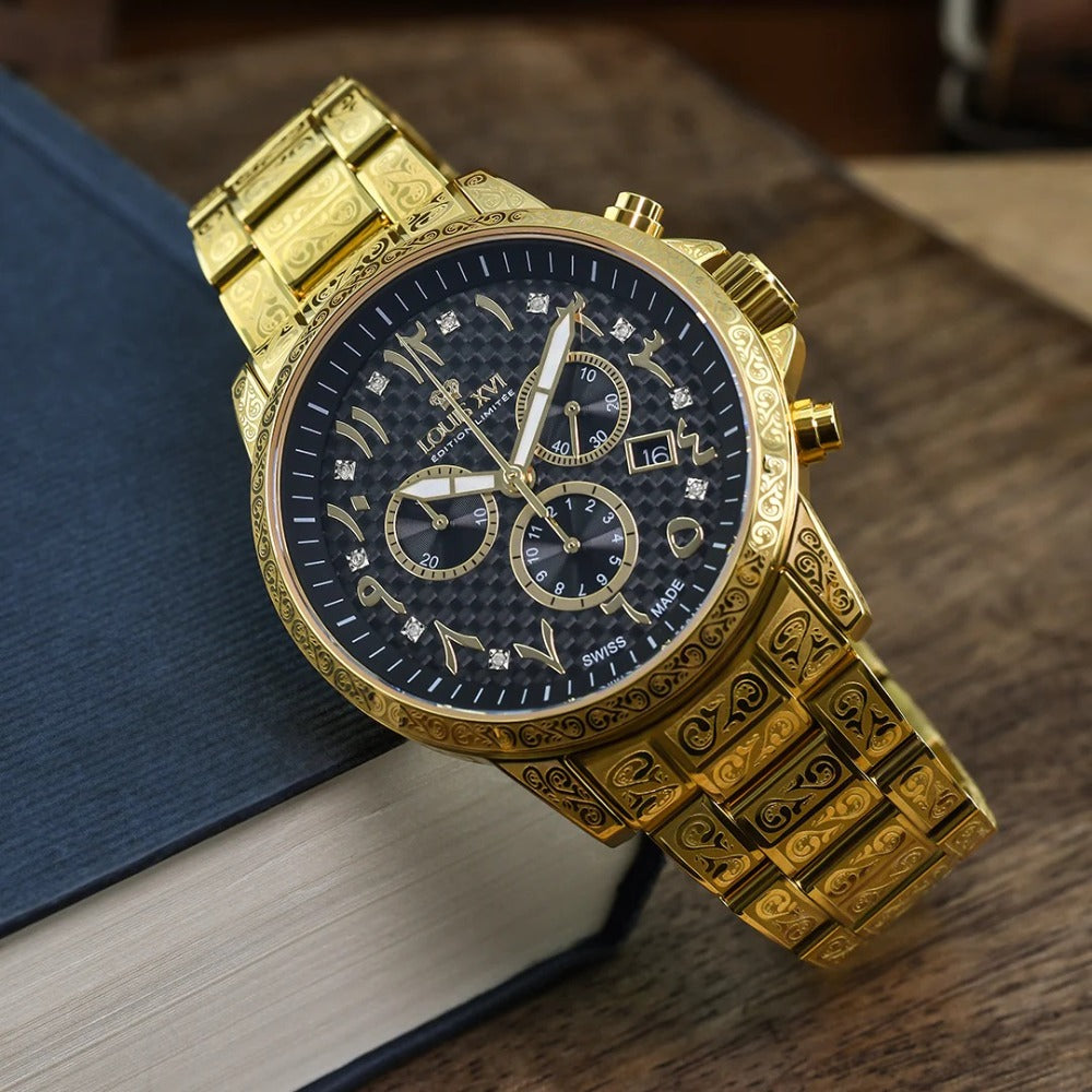 Louis XVI LXVI1094 Palais Royale Arabic Chronograph vyriškas laikrodis 43mm 10ATM