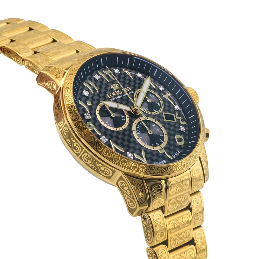 Louis XVI LXVI1094 Palais Royale Arabic Chronograph vyriškas laikrodis 43mm 10ATM