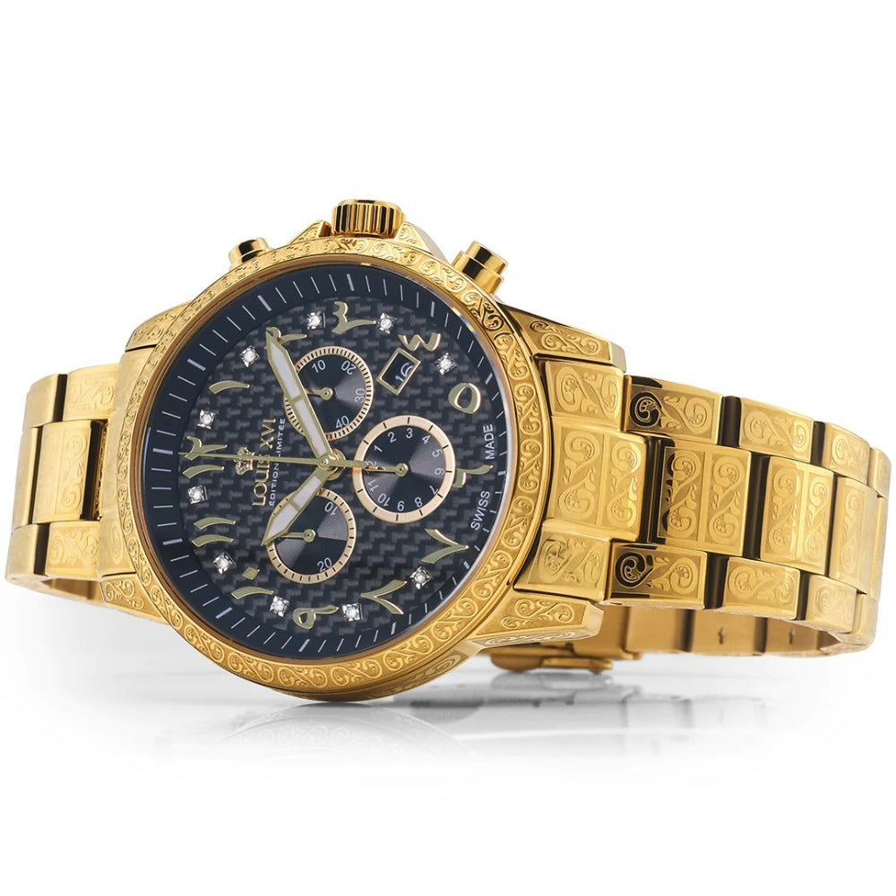 Louis XVI LXVI1094 Palais Royale Arabic Chronograph vyriškas laikrodis 43mm 10ATM