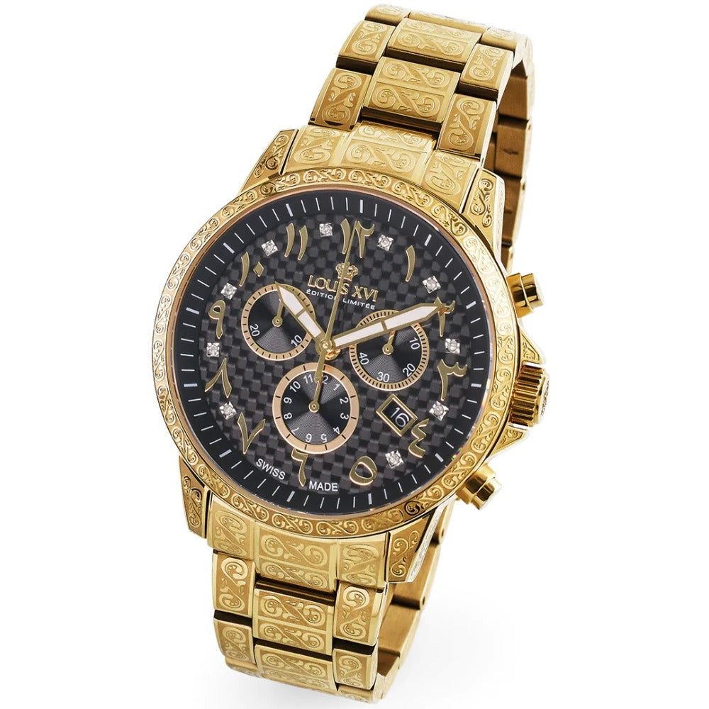 Louis XVI LXVI1094 Palais Royale Arabic Chronograph vyriškas laikrodis 43mm 10ATM