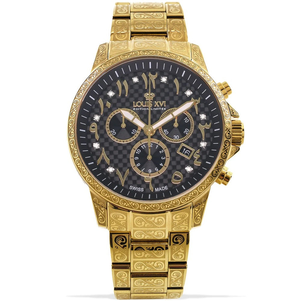 Louis XVI LXVI1094 Palais Royale Arabic Chronograph vyriškas laikrodis 43mm 10ATM