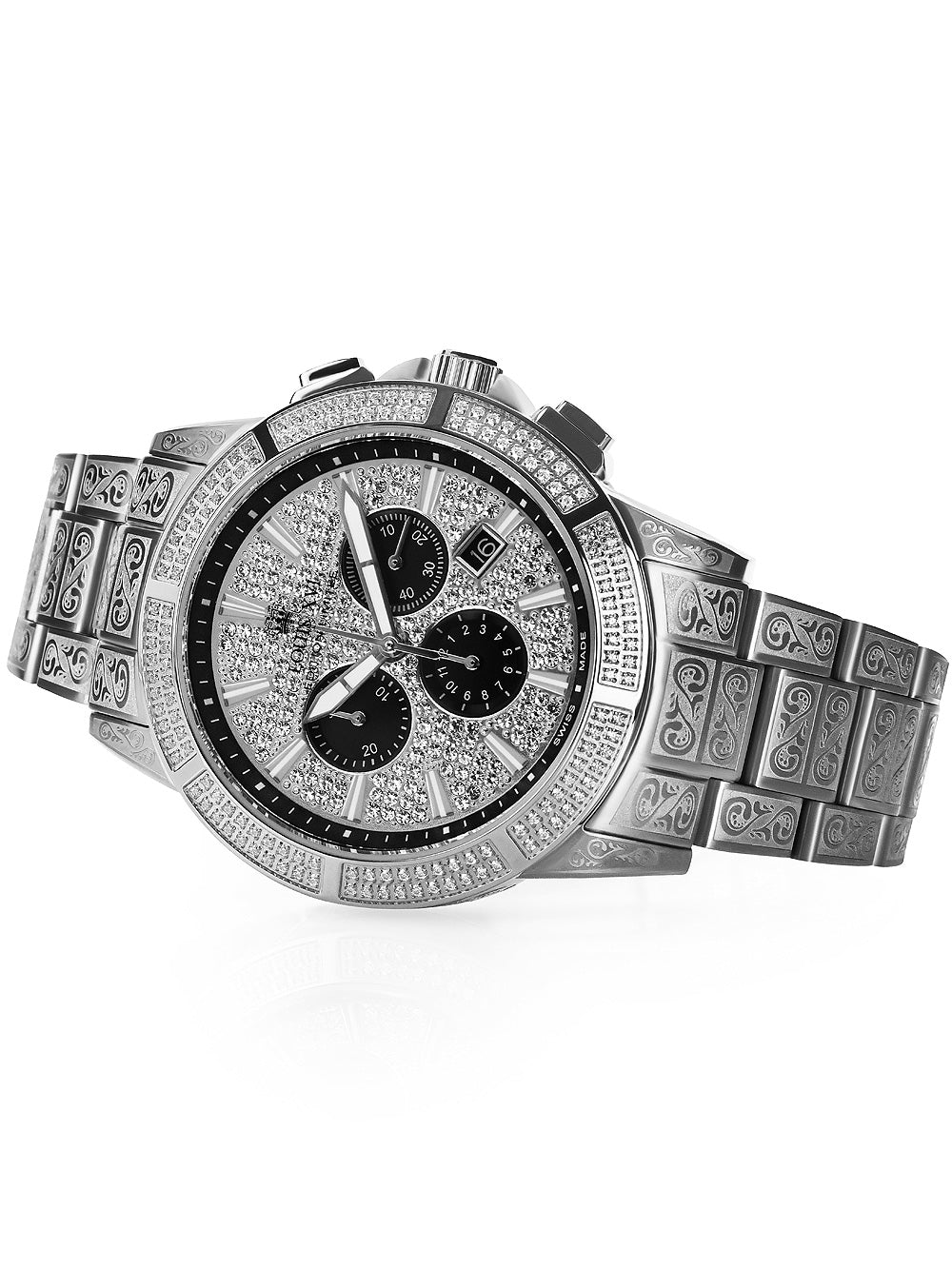 Louis XVI LXVI1127 Majeste Iced Out Chronograph vyriškas laikrodis 43mm 5ATM