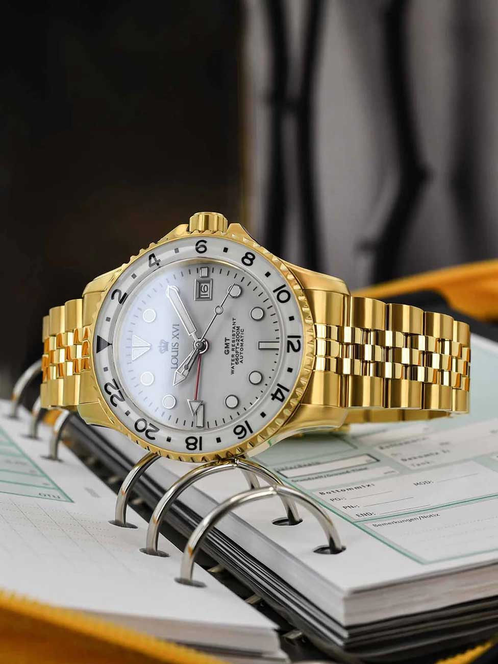 Louis XVI LXVI1431 vyriškas laikrodis Mirabeau Automatic GMT 41mm 20ATM