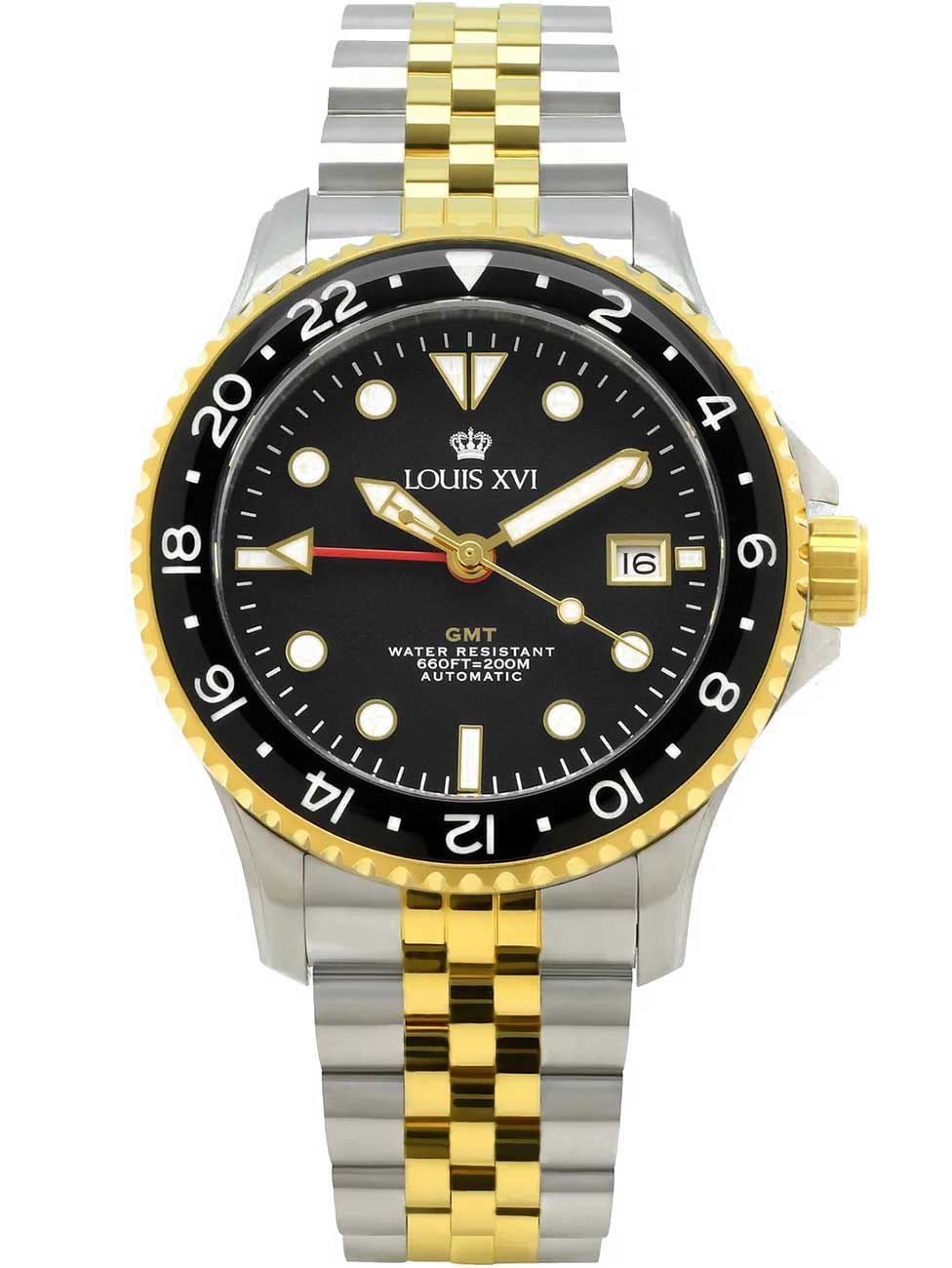 Louis XVI LXVI1432 vyriškas laikrodis Mirabeau Automatic GMT 41mm 20ATM